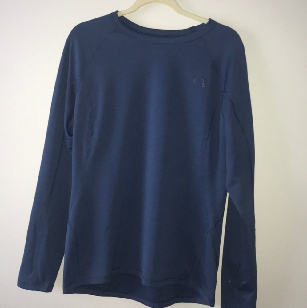 The North Face Warm Long Sleeve Crew Neck Shirt Blue Base Layer Performance